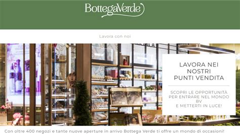 bottega verde lavora con noi